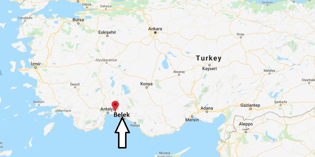Белек на карте Турции