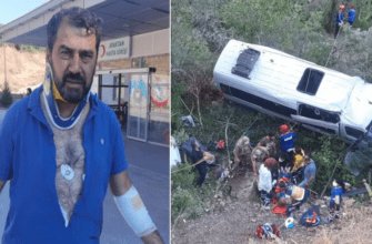 Микроавтобус, задействованный в перевозках туристов в районы черноморского побережья, потерпел аварию и сорвался в обрыв в Турции