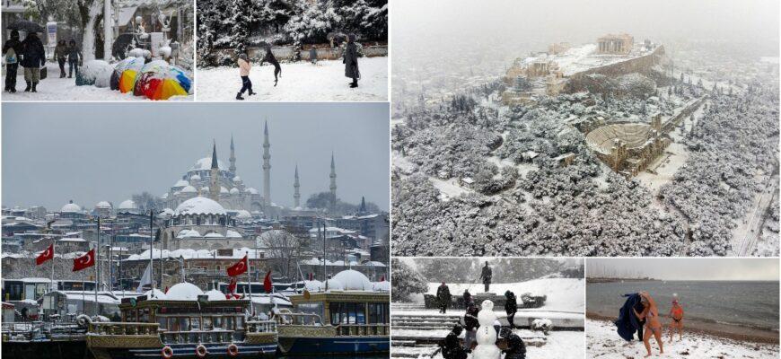 В Турции прошёл сильный снегопад